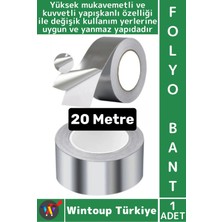 Wintoup #folyobant Suya Isıya Dayanıklı Soba Boru Tamir Yama Güçlü Alüminyum Yanmaz Folyo Bant 20 Metre
