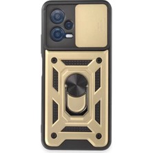 Uravas Store Redmi Note 12 5g Kılıf Pars Lens Yüzüklü Silikon - Gold