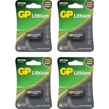 Zeyar Teknoloji GPCR123A DL123A/CR123A Boy Lityum Pil, 3 Volt, 4 Adet Pil