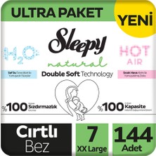 Sleepy 7 Beden Double Soft Natural Bebek Bezi Ultra Paket 48X3 144 Adet
