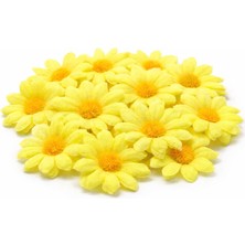 Süsle Bebek ve Parti Yapay Papatya Çiçek Kafası 4 cm x 20 Adet - Sarı