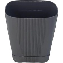 Serinova Çizgili Kare Saksı No:4