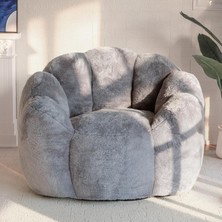 Puffiber Puf Koltuk Çiçek Tasarımlı Peluş Armut Koltuk Rahat Tv ve Okuma Koltuğu 105X80 cm