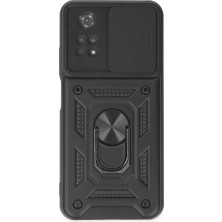 Uravas Store Poco M4 4g Kılıf Pars Lens Yüzüklü Silikon - Siyah