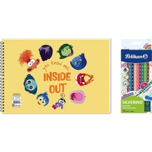 Keskin Color Ters Yüz 17*25 15 Yp. Spiralli Resim Defteri  -  Pelikan Silverino Üçgen Kuru Boya Kalemi 2'li Set