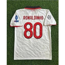 Alaturka Mix 2003-04 Isimsiz Ac Milan Away Shirt Opel #80 Ronaldinho Yetişkin Forması