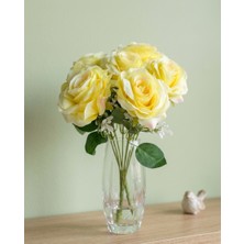 Yasima Yapay 7 Kafalı Şimşir Aranjmanlı Sarı Gül Ev Dekorasyon Özel Gün Çiçeği