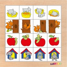 Toptoys Aynı Hayvanları Farklı Pozisyonda Eşleştir Ahşap Eşleştirme