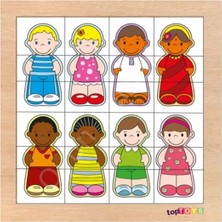 Toptoys Ahşap Eşleştir & Karıştır Dünya Çocukları