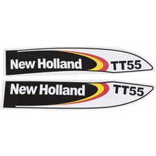 Peren Traktör New Holland TT55 Yan Yazı Takımı Siyah Tip Kaporta Etiketi Sağ - Sol Kaput Sticker Seti