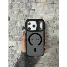 iPhone 17 Pro Uyumlu Siyah Magsafe Standlı Kılıf – Lens Çerçeveli