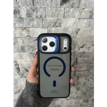 iPhone 17 Pro Max Uyumlu Lacivert Magsafe Standlı Kılıf – Lens Çerçeveli