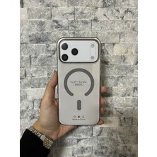 iPhone 17 Pro Max Uyumlu Gri Sert Şeffaf Magsafe Premium Kılıf