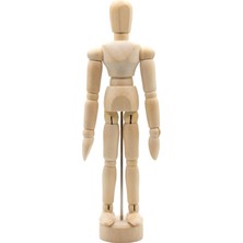 Temel Ahşap Çizim Mankeni, Mafsallı Insan Figürü Modeli, Tabanlı Eskiz Yardımcısı, 14 cm