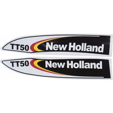 Peren Traktör New Holland TT50 Yan Yazı Takımı Siyah Tip Kaporta Etiketi Sağ - Sol Kaput Sticker Seti