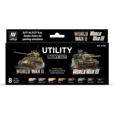 8X17 Ml. Utility Paint Set Model Color Serisi Maket Boyası Seti, Vallejo 70201