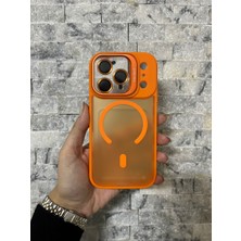 iPhone 17 Pro Uyumlu Turuncu Magsafe Standlı Lens Korumalı Case Pro Kılıf