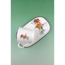 Bursa Porselen Dekor Orange Fairy Sunumluklu Porselen Kupa Takımı