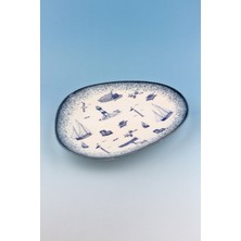 Bursa Porselen Dekor Sea Blue Porselen Servis Tabağı