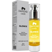 Diamond Hair Glowix Durulanmayan Saç Bakım Yağı 50 ml Elektriklenme Karşıtı, Isı & Renk Koruyucu, Ultra Parlaklık