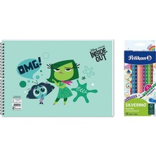 Keskin Color Ters Yüz 17*25 15 Yp. Spiralli Resim Defteri  -  Pelikan Silverino Üçgen Kuru Boya Kalemi 2'li Set 2