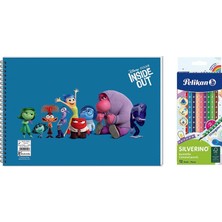 Keskin Color Ters Yüz 17*25 15 Yp. Spiralli Resim Defteri  -  Pelikan Silverino Üçgen Kuru Boya Kalemi 2'li Set 4