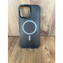 iPhone 16 Pro Max Uyumlu Buzlu Duman Gri Magsafe Kılıf – Lens Çerçeveli Premium Koruma