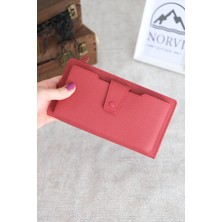 Norvi Leather Telefon Bölmeli Hakiki Deri Fermuarlı Cüzdan 1163