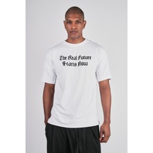 Ex-pent Erkek Dikim Detaylı Regular Kalıp Baskılı Pamuklu Beyaz T-Shirt