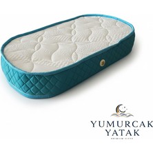Yumurcak Yatak Mavi Oval Bebek Yatağı Yeni Doğan Ortopedik Süngerli Konforlu Bebek Yatağı