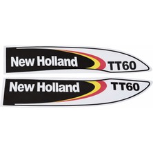 Peren Traktör New Holland TT60 Yan Yazı Takımı Siyah Tip Kaporta Etiketi Sağ - Sol Kaput Sticker Seti