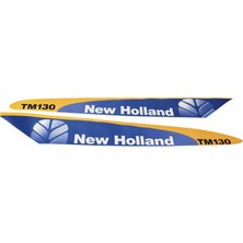 Peren Traktör New Holland TM130 Yan Yazı Takımı Kaporta Etiketi Sağ - Sol Kaput Sticker Seti