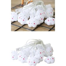 Skygo Bulut Şeklinde 10’lu LED Işık Zinciri – 2 Metre Dekoratif Aydınlatma, Pil ile Çalışan Sevimli Bulut LED Süsleme Işıkları, MZ-314, Beyaz