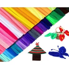 Atlas Hobi 50 Li Şönil, Egitici Şönil, Tüylü Tel, Peluş Tel, Kadife Şönil, El Işi Malzemesi 30CM Karışık