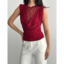 Lifera Dantel Yaka Degaje Bluz