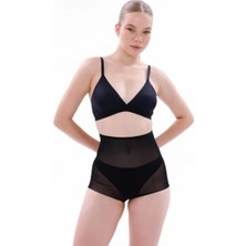 Moda Şahsenem Siyah Mı Emay 2706 Lazer Tül Toparlayıcı Slip Hayalet Külot Korse