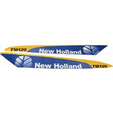 Peren Traktör New Holland TM120 Yan Yazı Takımı Kaporta Etiketi Sağ - Sol Kaput Sticker Seti