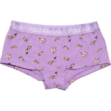 Paul Kenzie Desenli Kadın Boyshort Külot - Otter