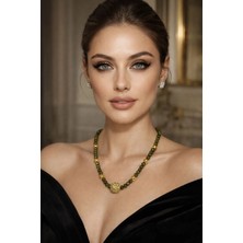 Solare Accessories Yeşil Kristal Taşlı Kolye