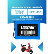 Electroll Kuba Ecobike Batarya (Standart Kapasite) Lifepo4 36V 12AH Elektrikli Motosiklet Bataryası