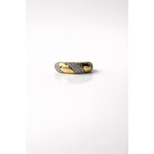Theory Jewelry Theoring-2 Taşlı Paslanmaz Çelik Kadın Yüzük | Altın Minimal Yüzük|Kararma Yapmaz|Alerji Yapmaz|Şık