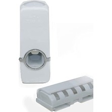 Skygo Otamatik Diş Macunu Sıkacağı ve 5 Adet Diş Fırçalığı Macun Sıkacak Diş Fırçası Banyo Askı Seti