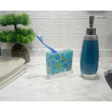 Skygo Homi Sıvı Sabunluk,diş Fırçalık 2 Li Seti,gri Mavi ve Çiçekli