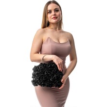 Gustello Rosalia | Gümüş Metal D Saplı Çiçek Çanta El Çantası Abiye Günlük Şık Kadın Çantası