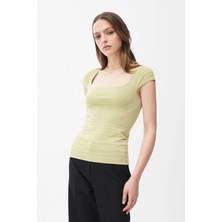 adL Kare Yaka Triko Bluz Mint 11546111000