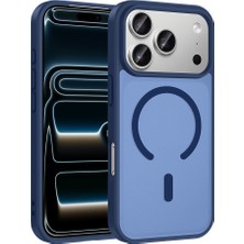 No 7 Tech iPhone 17 Pro Kılıf M-Safe Şarj Özellikli Zore Babet Kapak - Mavi