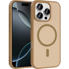 No 7 Tech iPhone 16 Pro Max Kılıf M-Safe Şarj Özellikli Zore Babet Kapak - Desert Gold