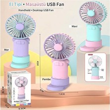 Alfa Life Marketing Mini Taşınabilir Şarjlı El Fanı Masa Üstü Telefon Tutmalı