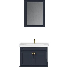 Creavit Antik Kapaklı 80 cm Antrasit Lavabo Dolabı Ikili Set