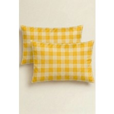 Anılsan Chess 2'li Saten Yastık Kılıfı 50X70 Flaplı Sarı